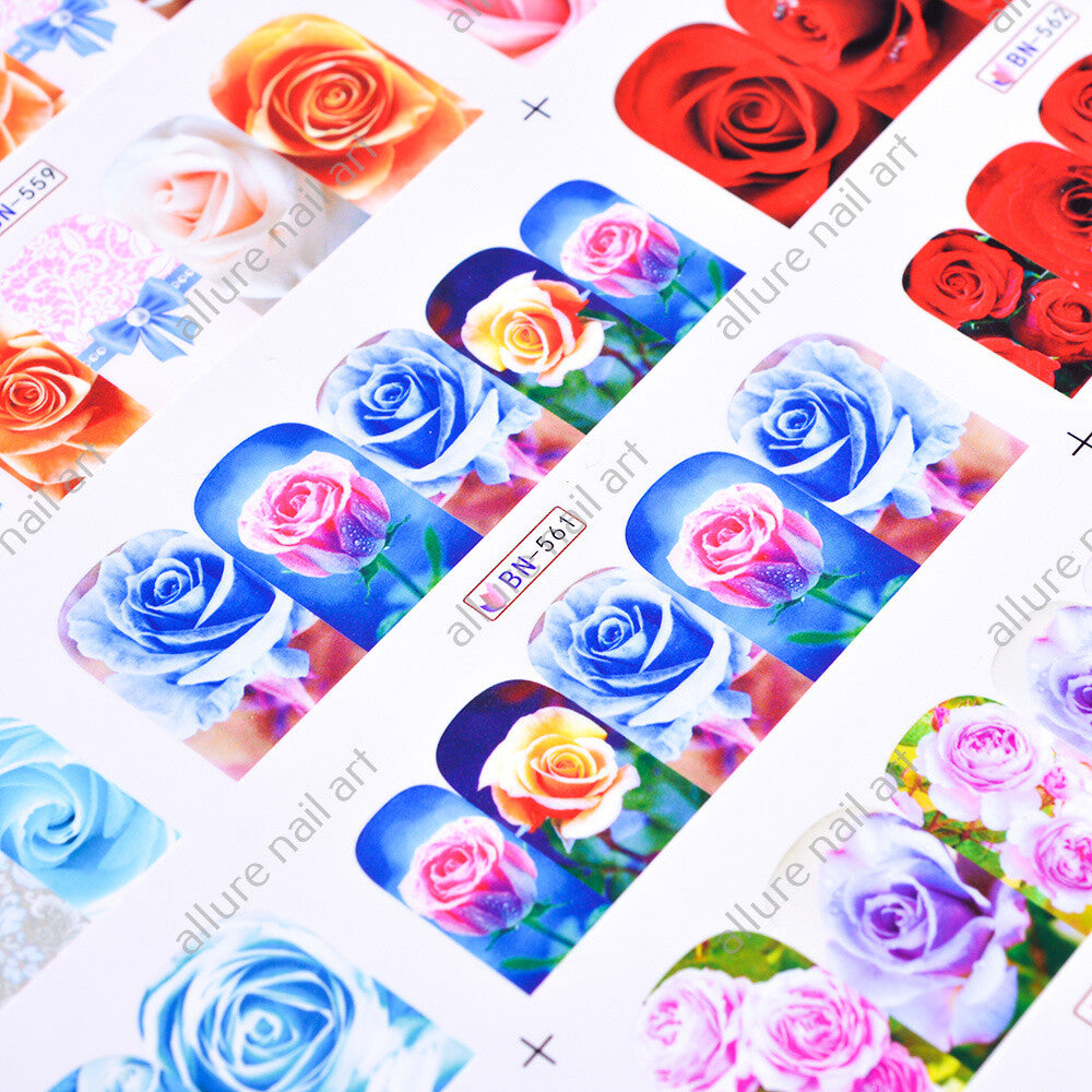 Rose Floral Nail Art Decal