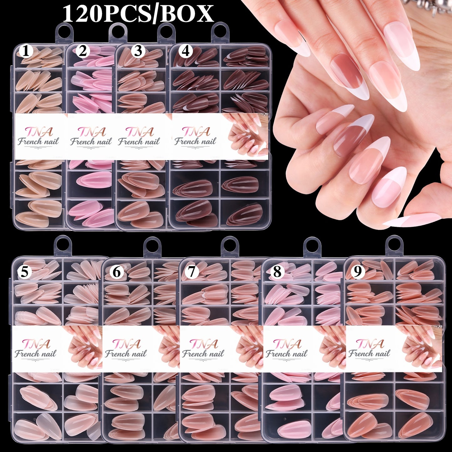 Press On French Tips 120pcs
