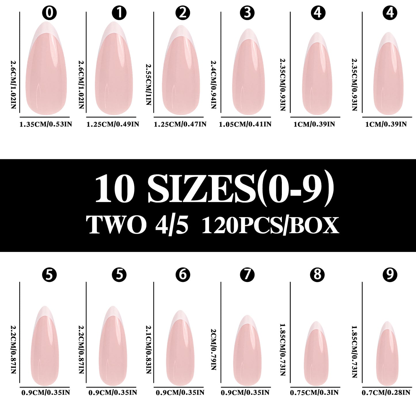Press On French Tips 120pcs