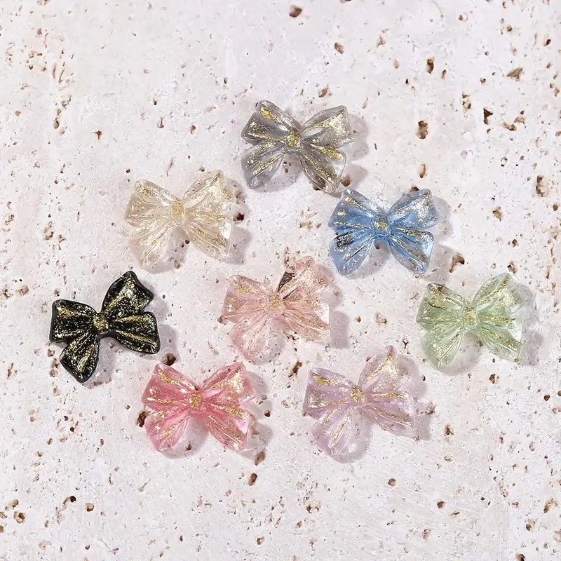 Bow Resin Nail Art Decoration 10 pcs