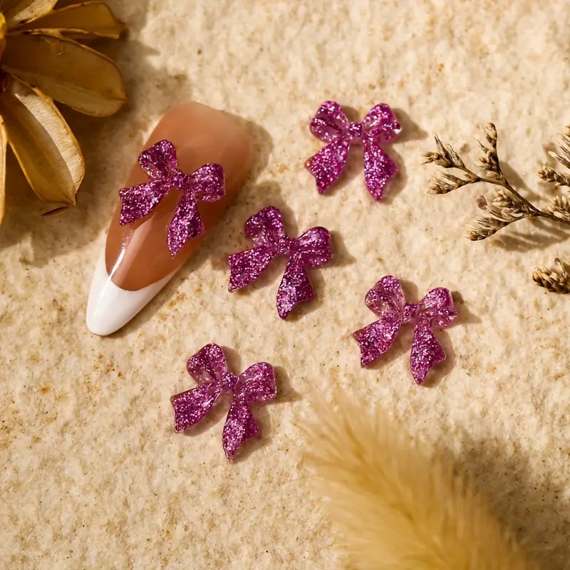 Bow Resin Nail Art Decoration 2pcs