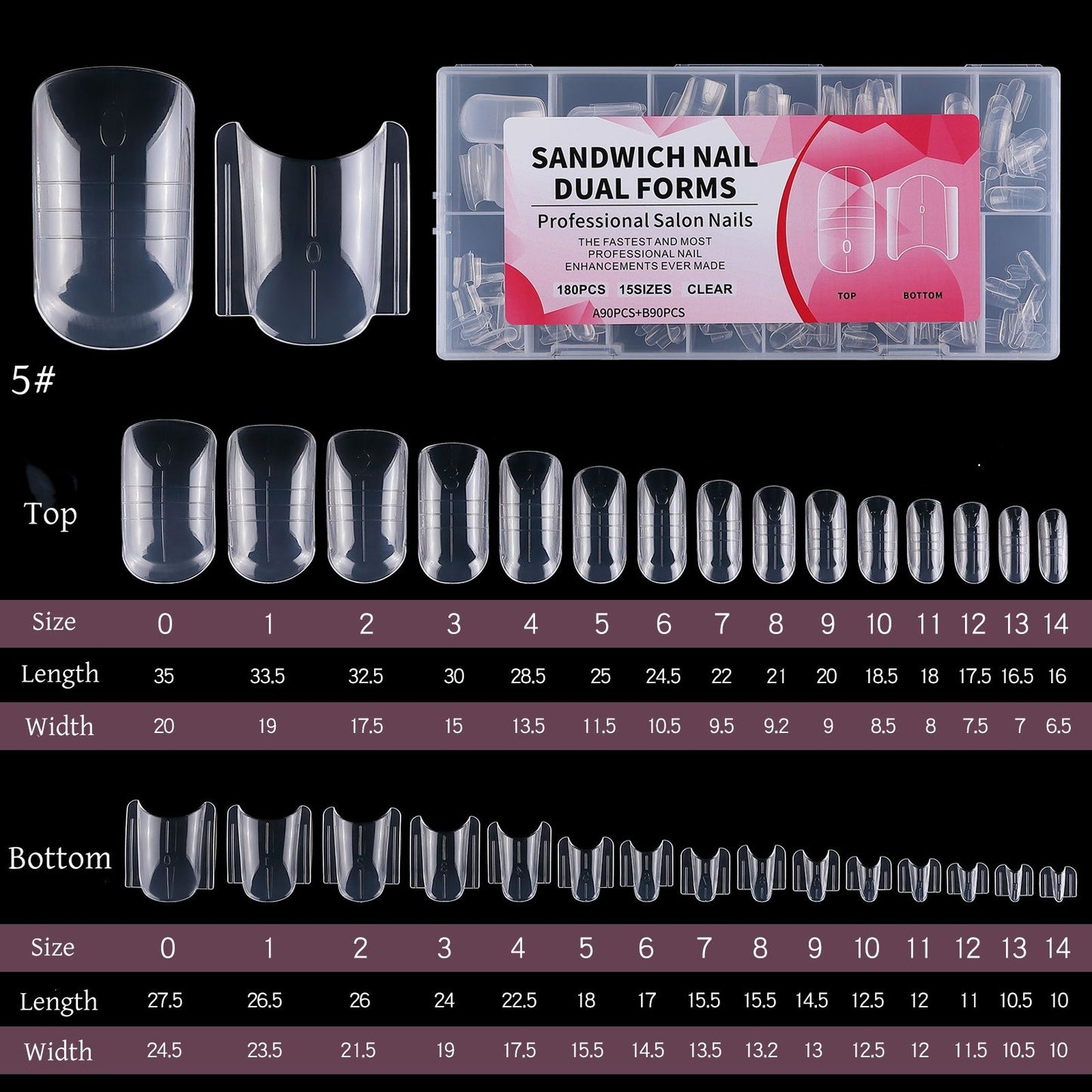 Sandwich Nail Dual Form 180pcs