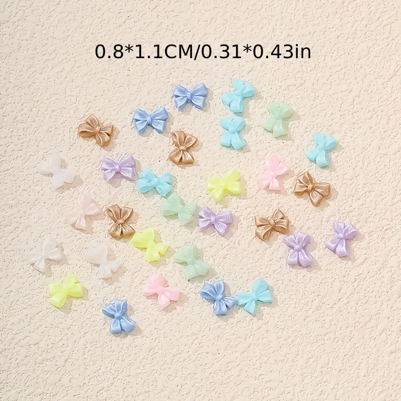 Bow Resin Nail Art Decoration 10 pcs