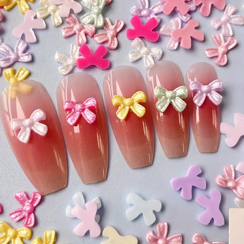 Bow Resin Nail Art Decoration 10 pcs