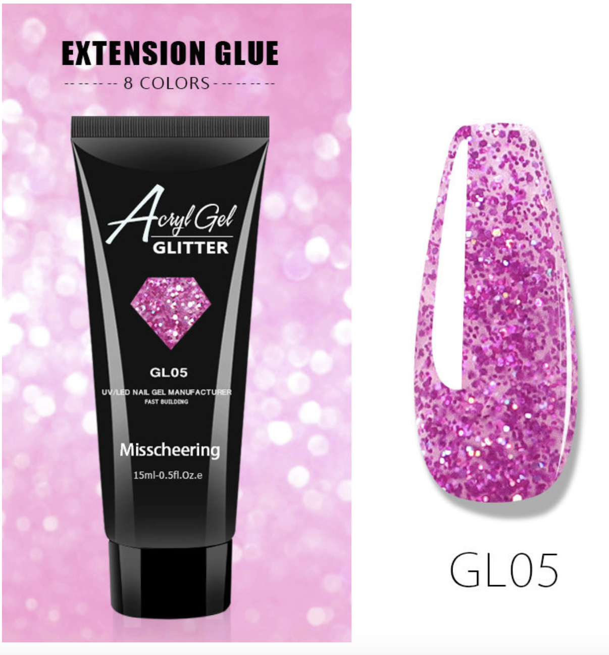 Glitter Poly Gel 15ml