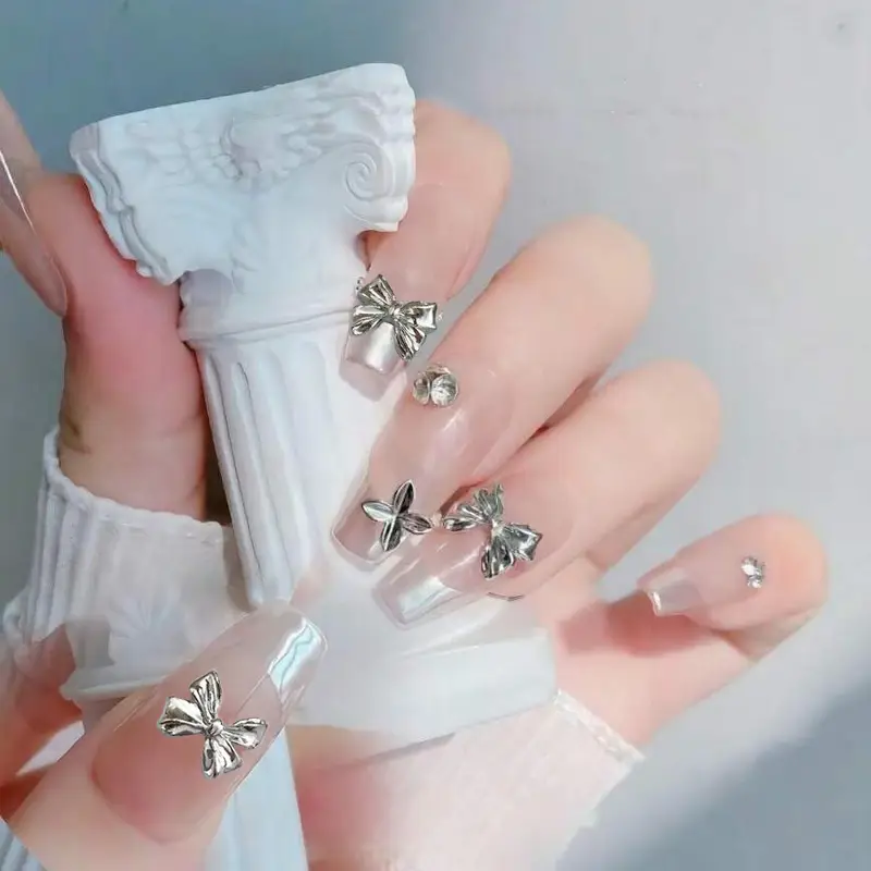 Bow Resin Alloy Nail Art Decoration 2pcs