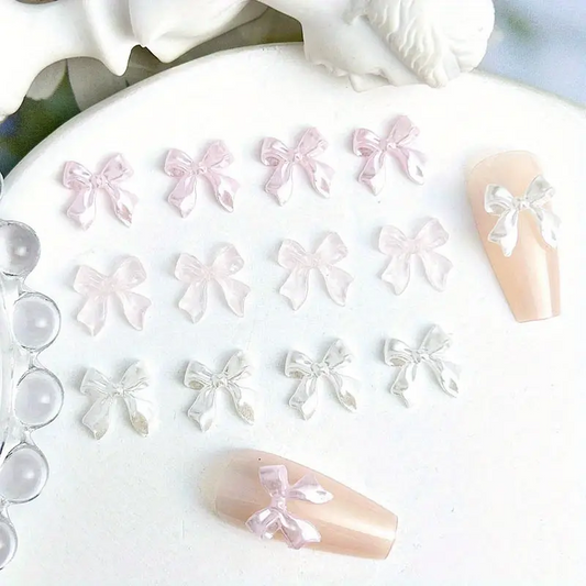 Bow Resin Nail Art Decoration 2pcs