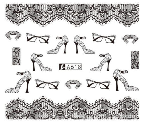 Lace Geometric Nail Decal Range A618-636