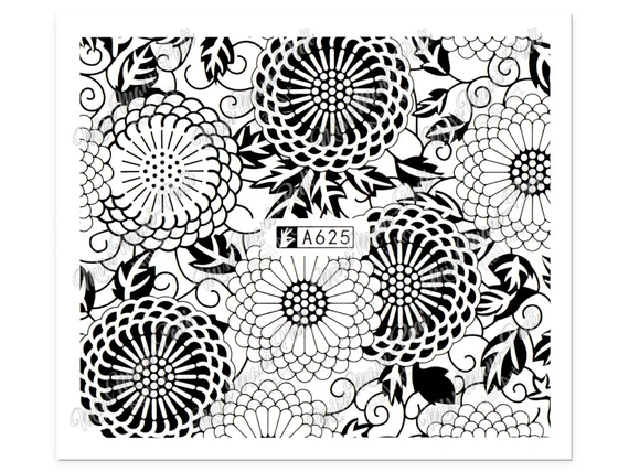 Lace Geometric Nail Decal Range A618-636