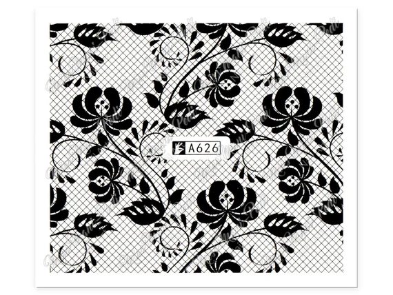 Lace Geometric Nail Decal Range A618-636