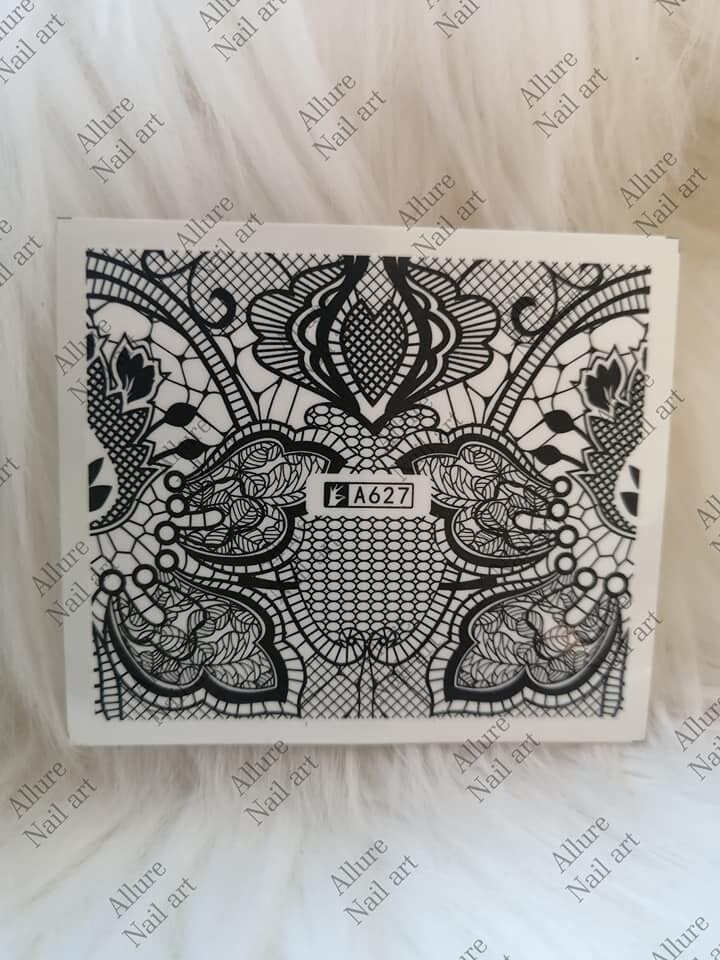 Lace Geometric Nail Decal Range A618-636