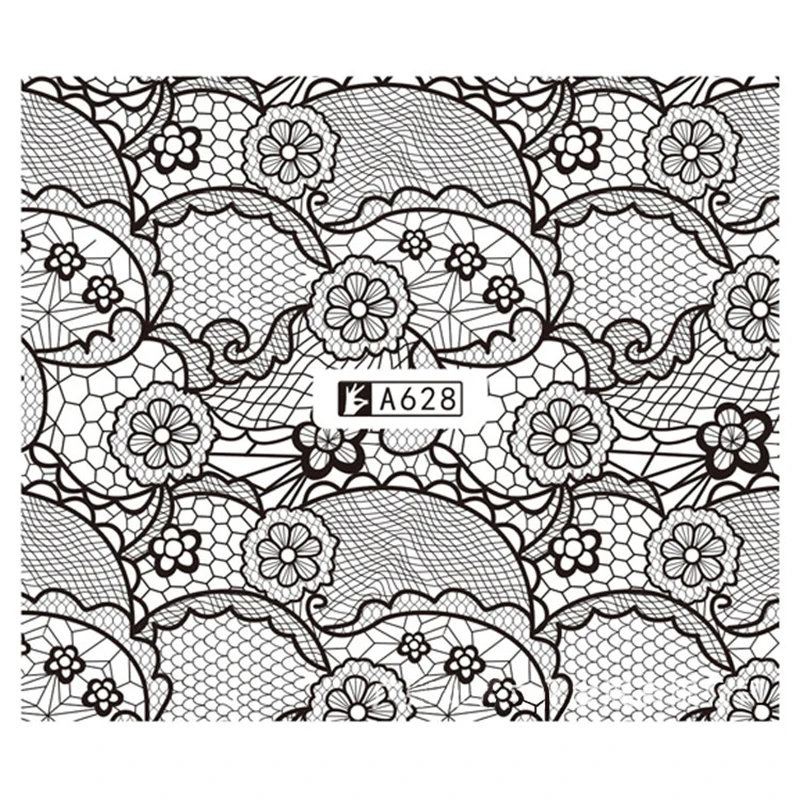 Lace Geometric Nail Decal Range A618-636