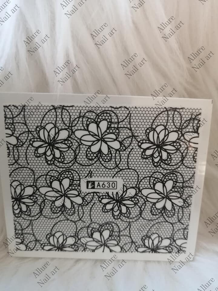 Lace Geometric Nail Decal Range A618-636