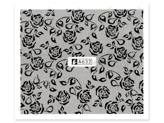 Lace Geometric Nail Decal Range A618-636