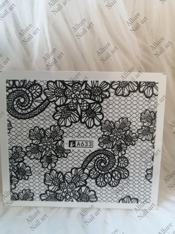 Lace Geometric Nail Decal Range A618-636