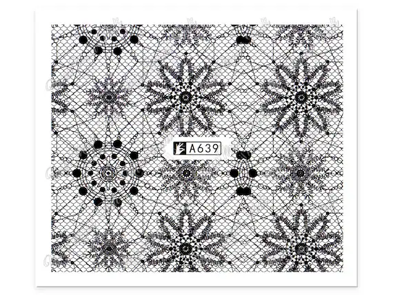 Lace Geometric Nail Decal Range A637-