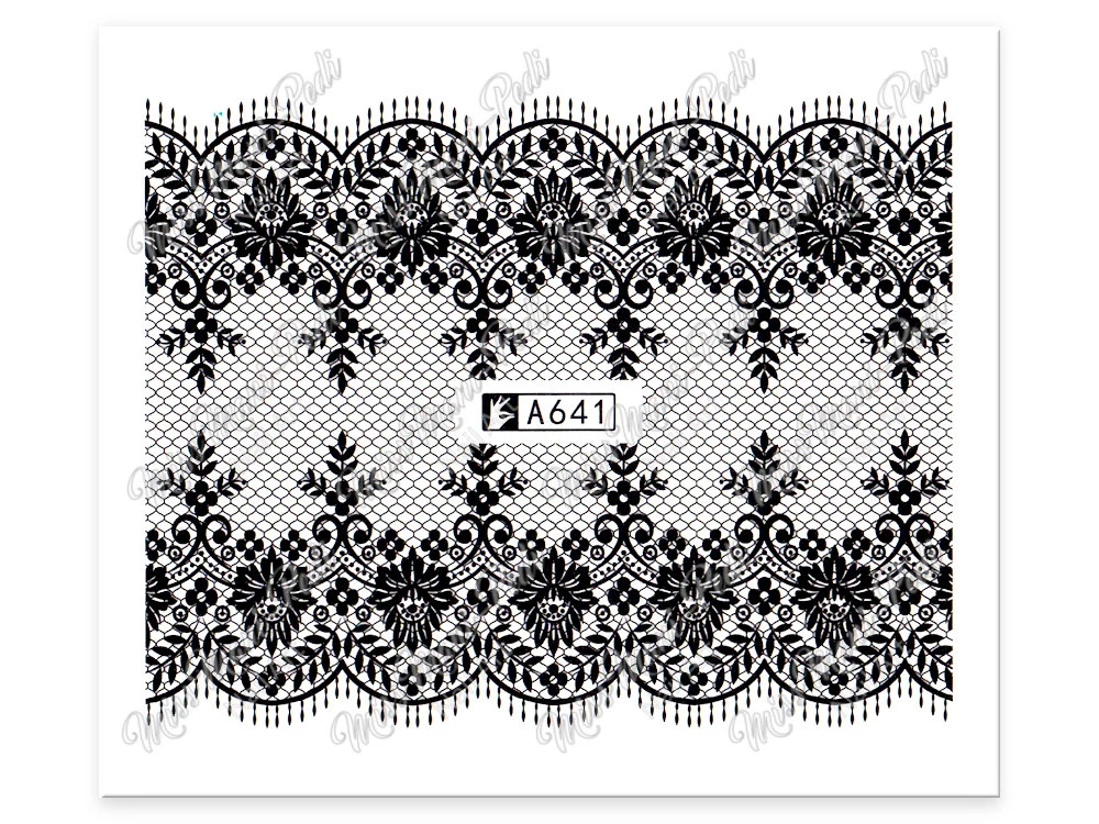 Lace Geometric Nail Decal Range A637-