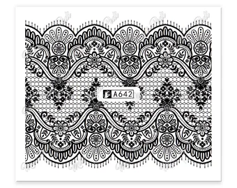 Lace Geometric Nail Decal Range A637-