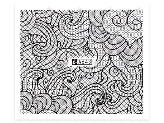 Lace Geometric Nail Decal Range A637-