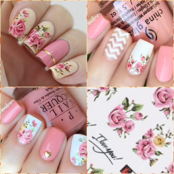Flower Nail Decal A403