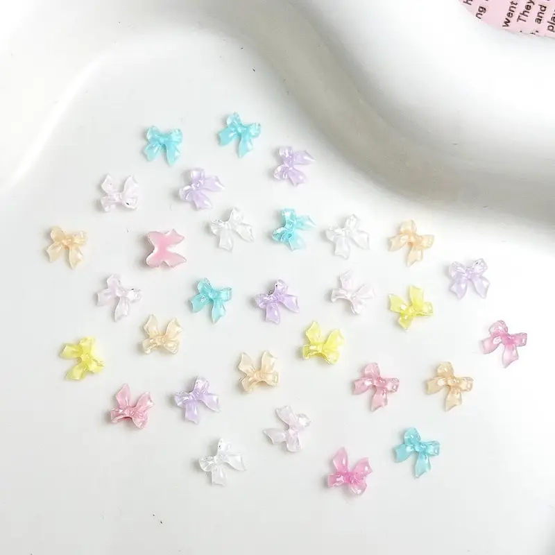 Bow Resin Nail Art Decoration 2pcs