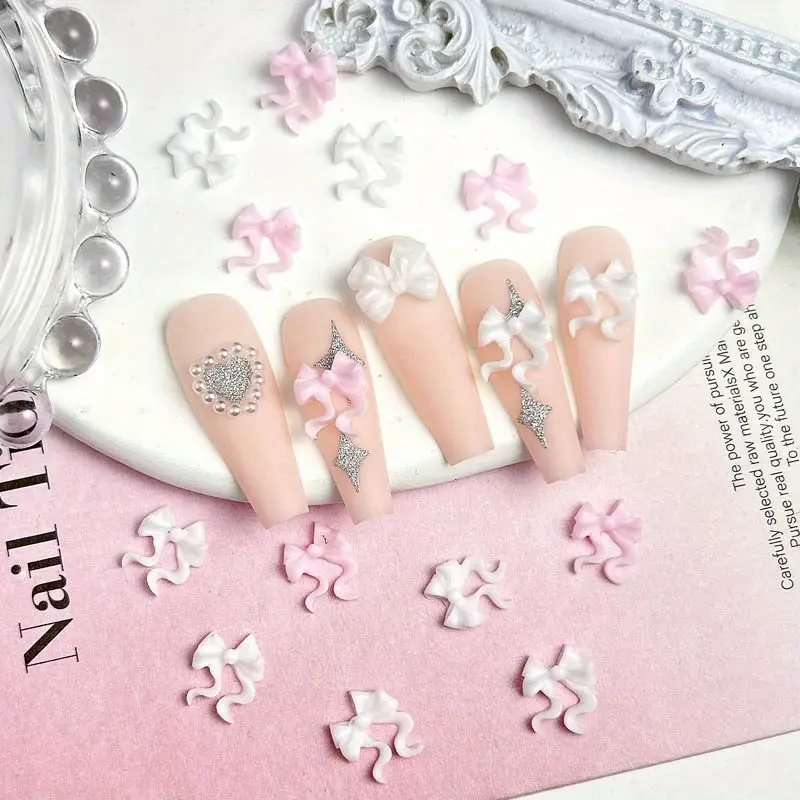 Bow Resin Nail Art Decoration 2pcs