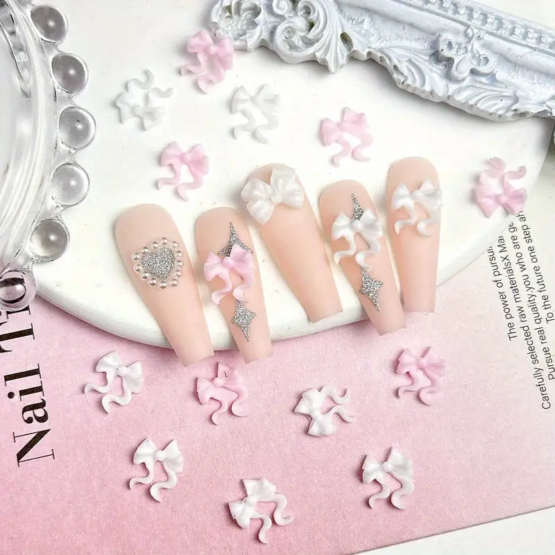 Bow Resin Nail Art Decoration 10 pcs