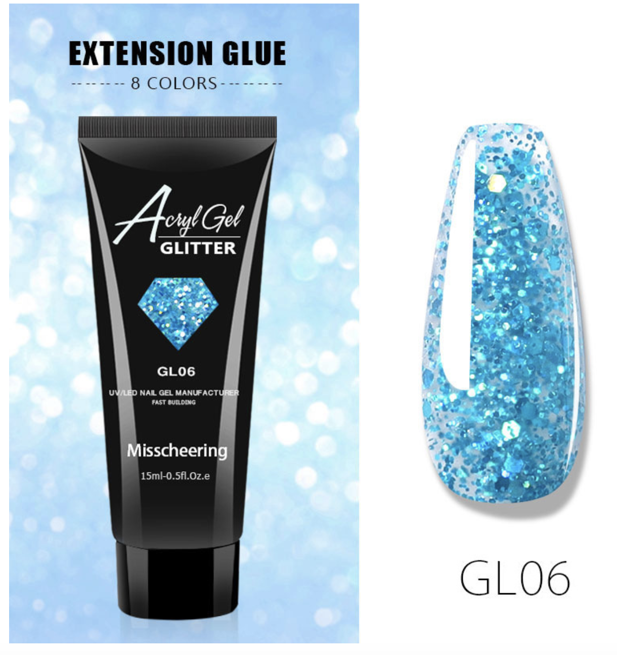 Glitter Poly Gel 15ml