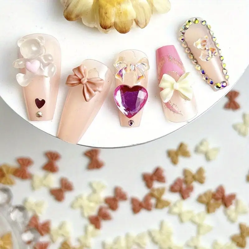 Bow Resin Nail Art Decoration 2pcs