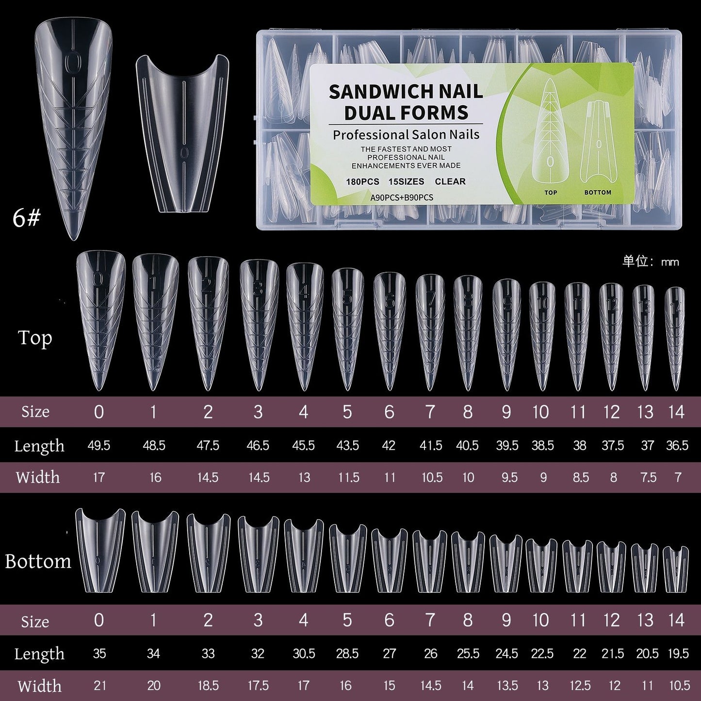 Sandwich Nail Dual Form 180pcs