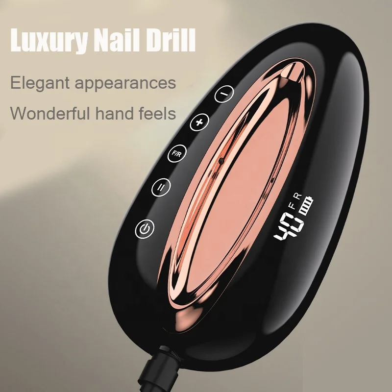 Black Brushless Portable Rechargeable Cordless Nail Drill Machine