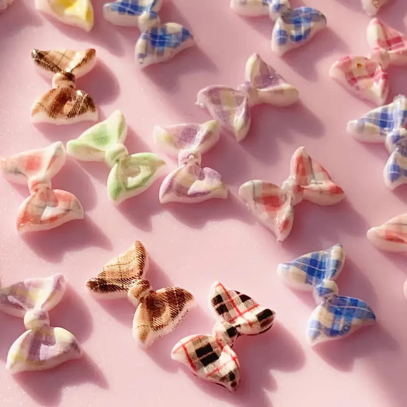 Bow Resin Nail Art Decoration 10 pcs