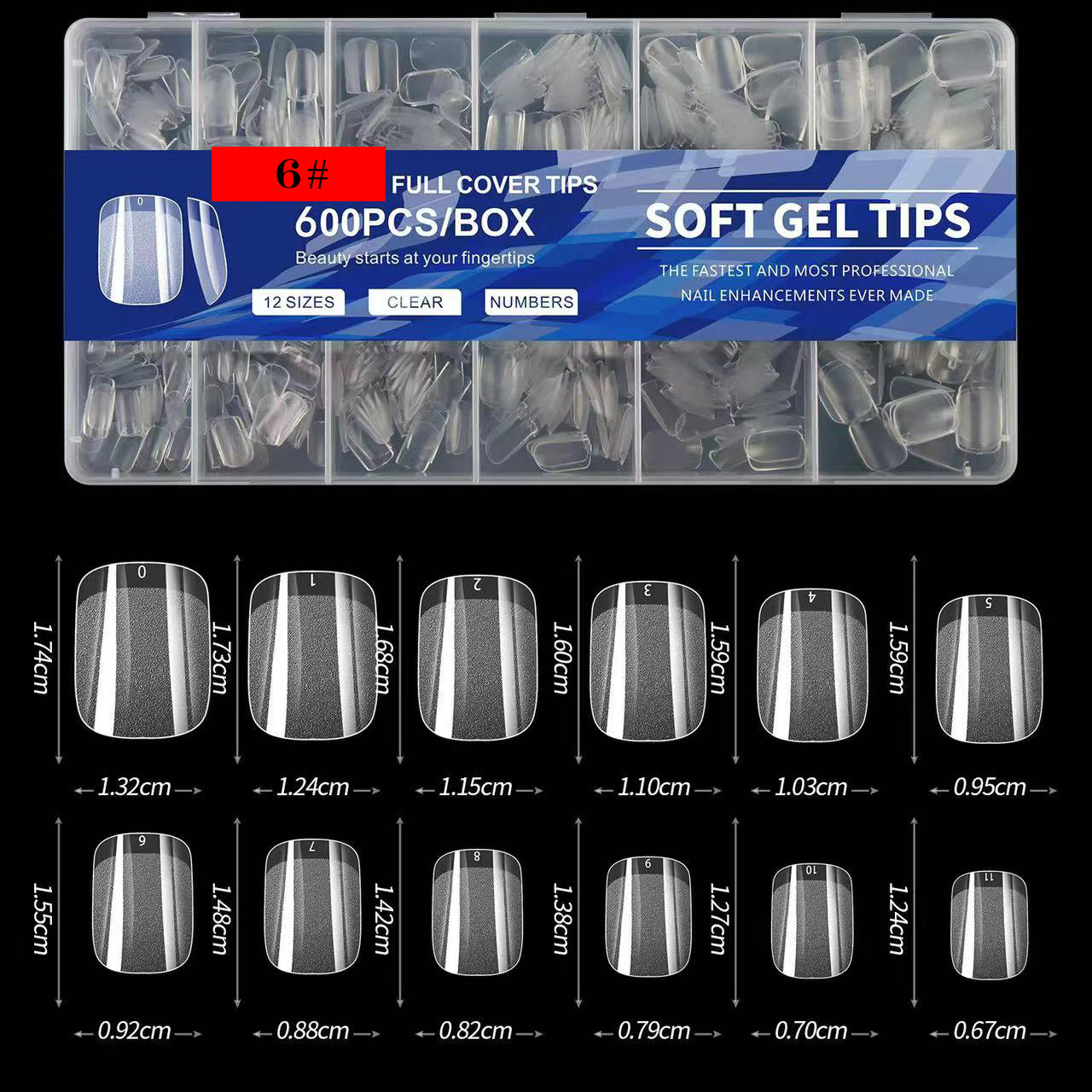 Clear Soft Gel Tips 5pcs Set