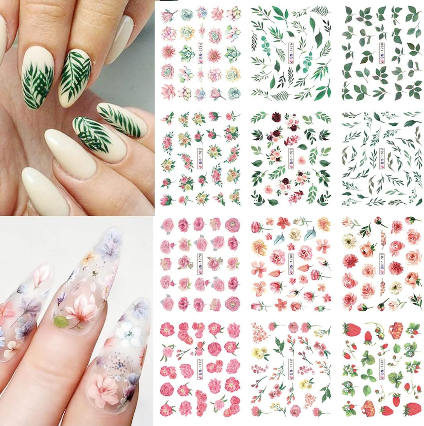 Floral Nail art decal