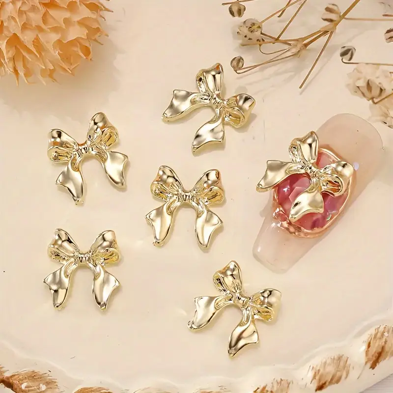 Bow Resin Alloy Nail Art Decoration 5 pcs