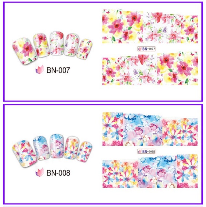 Flower Nail Decal Range BN001-12