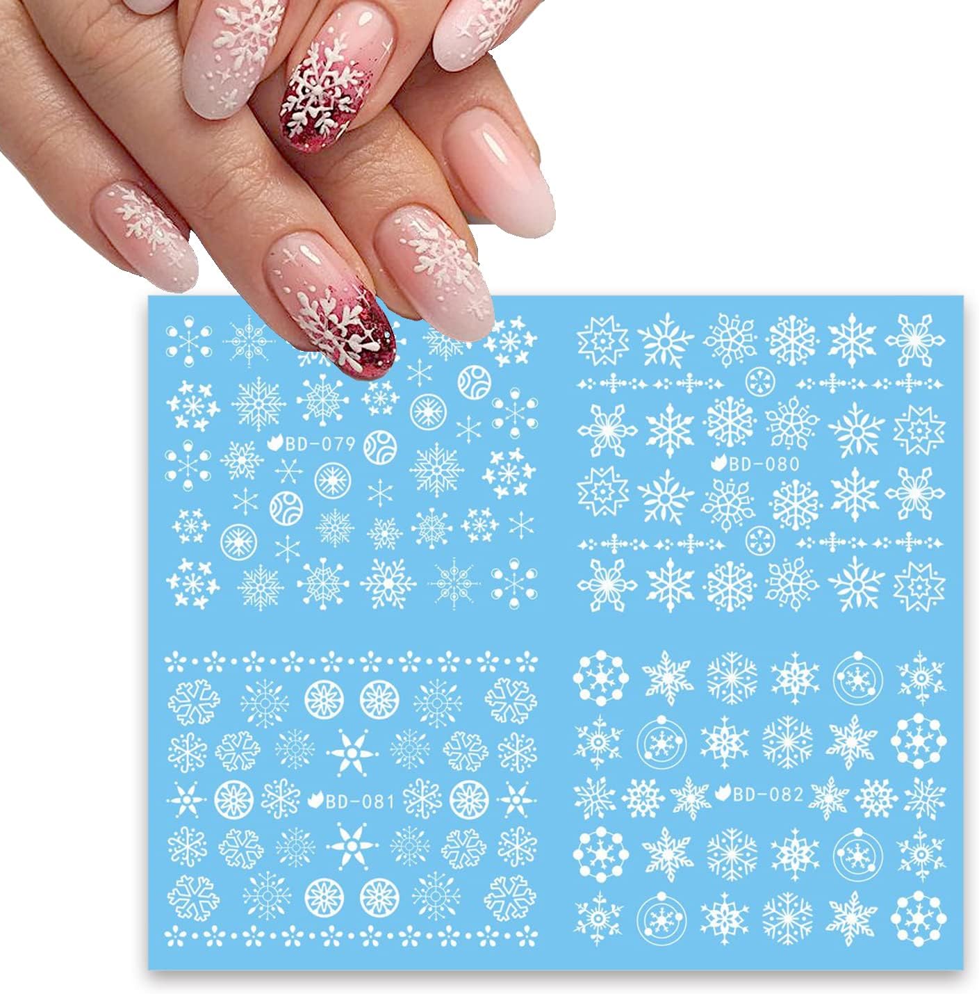 Nail Art Snowflakes Water Decal Range B075-85