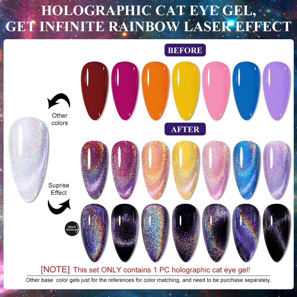 Universal Rainbow Cat Eye Gel Nail Polish 10ml