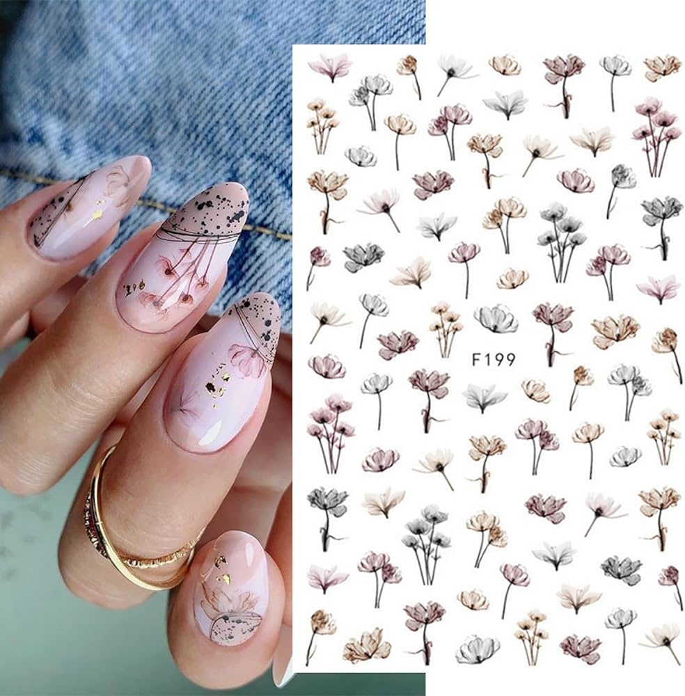 Flower Nail Sticker F199