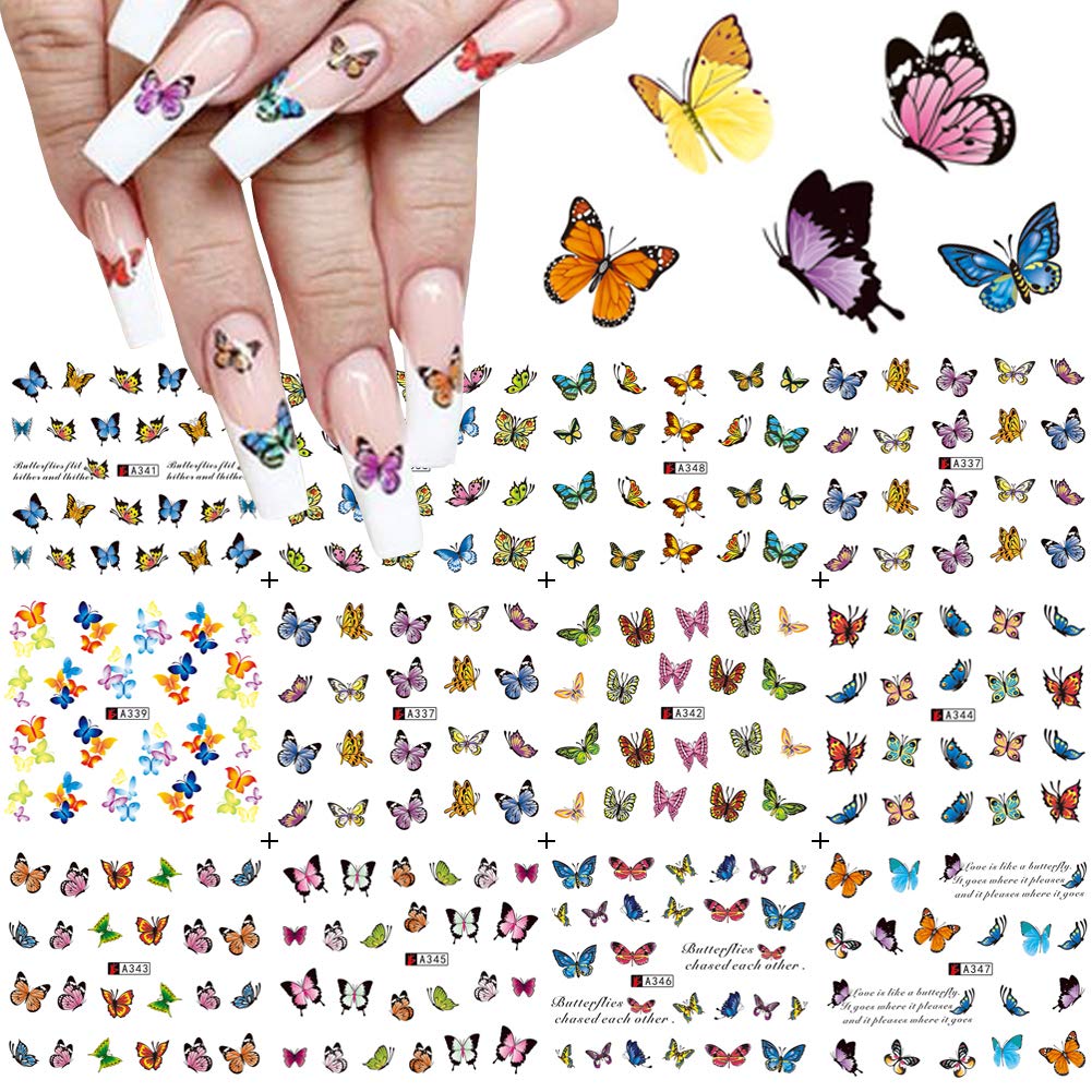 Butterfly Nail Decal Range 337-360