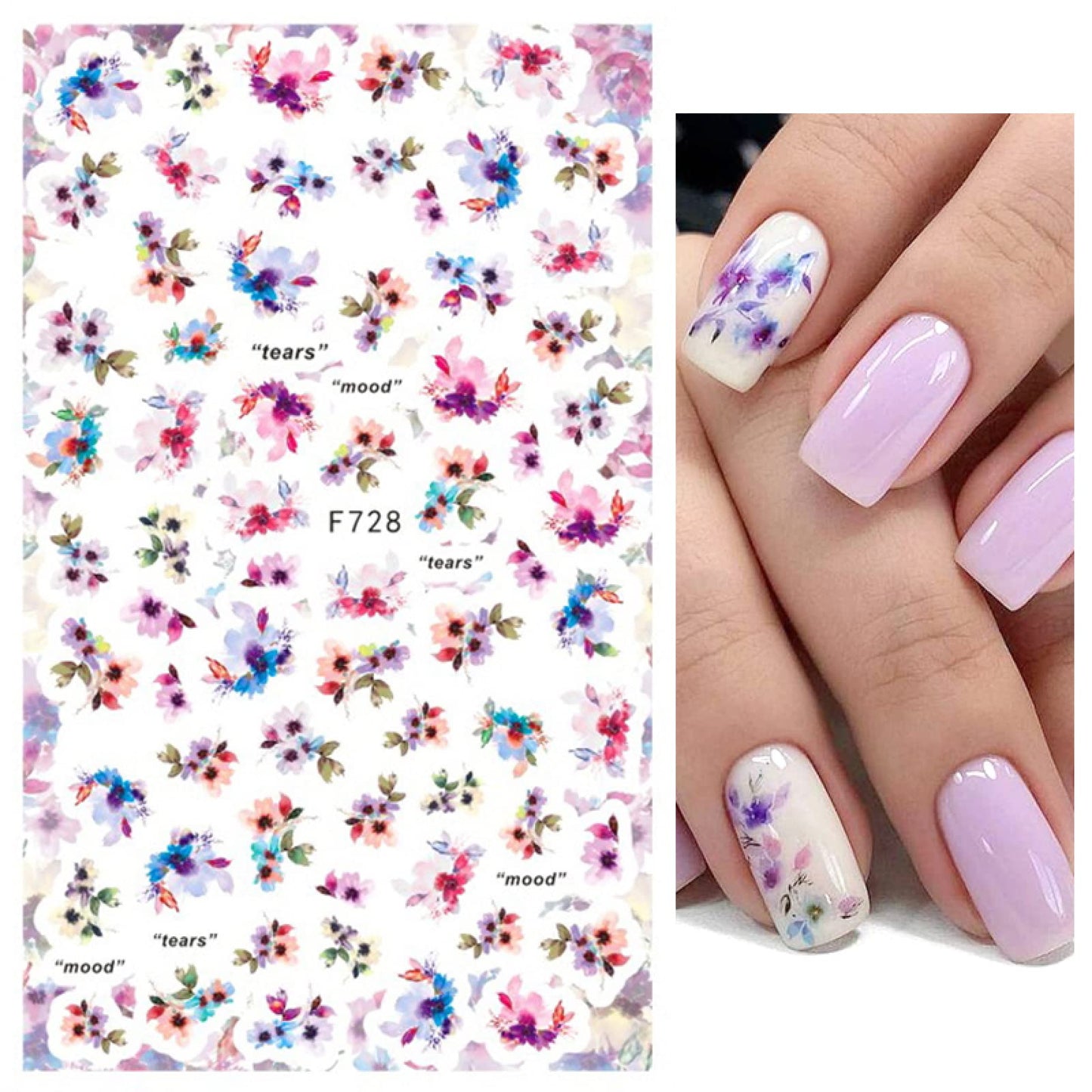 Flower Nail Sticker F728