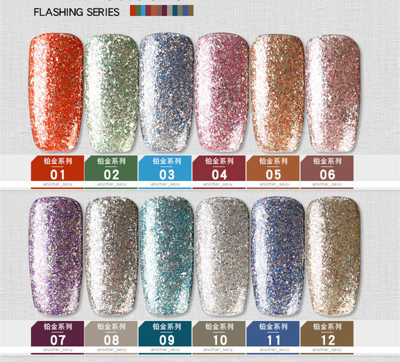 AS UV/LED Gel Polish 15ml - Platinum 6pcs set
