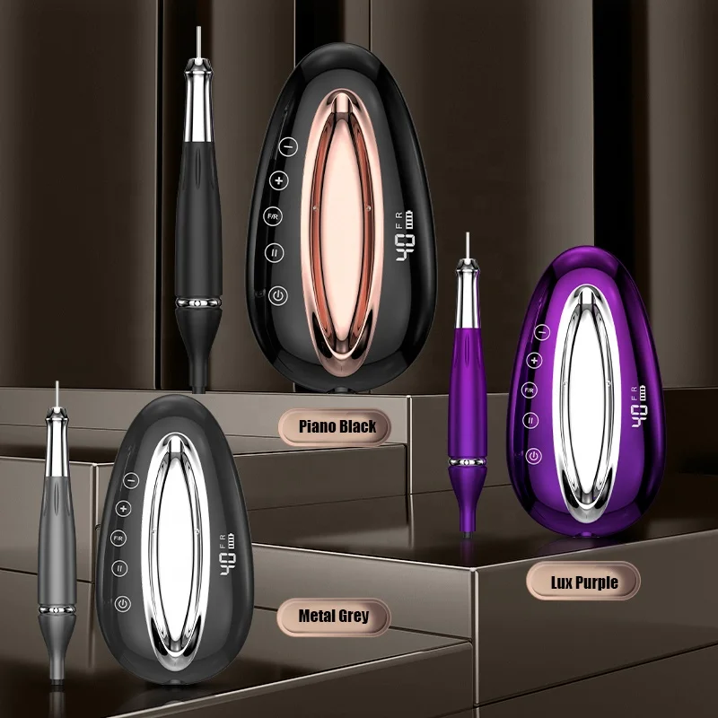 Black Brushless Portable Rechargeable Cordless Nail Drill Machine