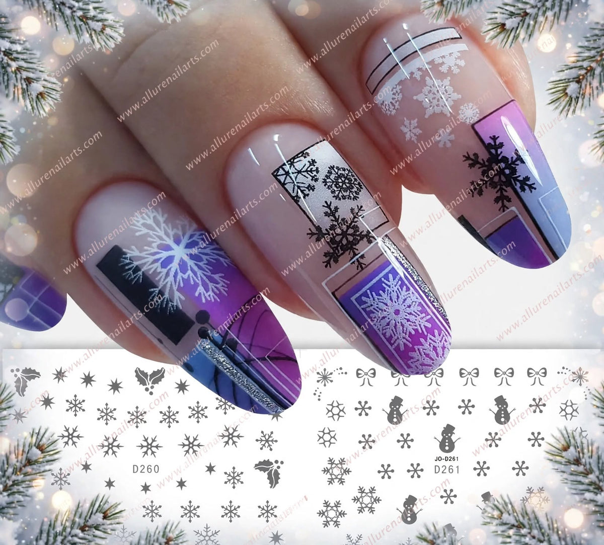 Nail Art Snowflakes Water Decal Range -Random 1pcs