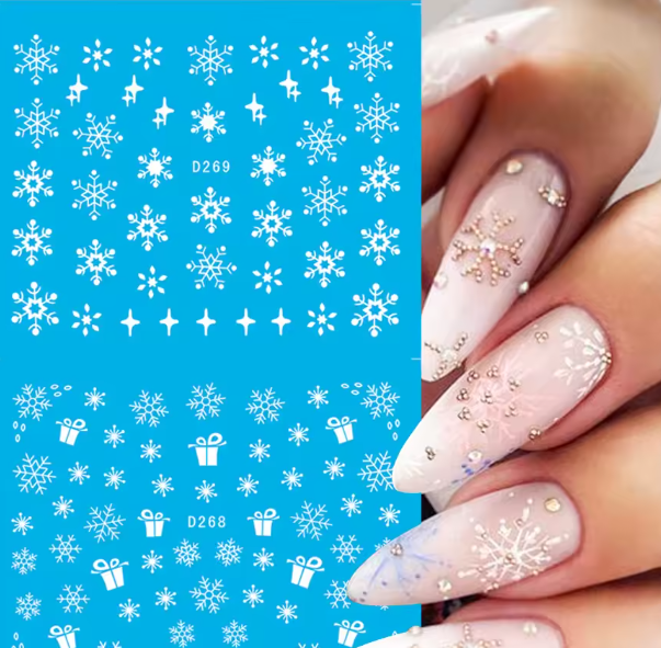 Nail Art Snowflakes Water Decal Range D260-270