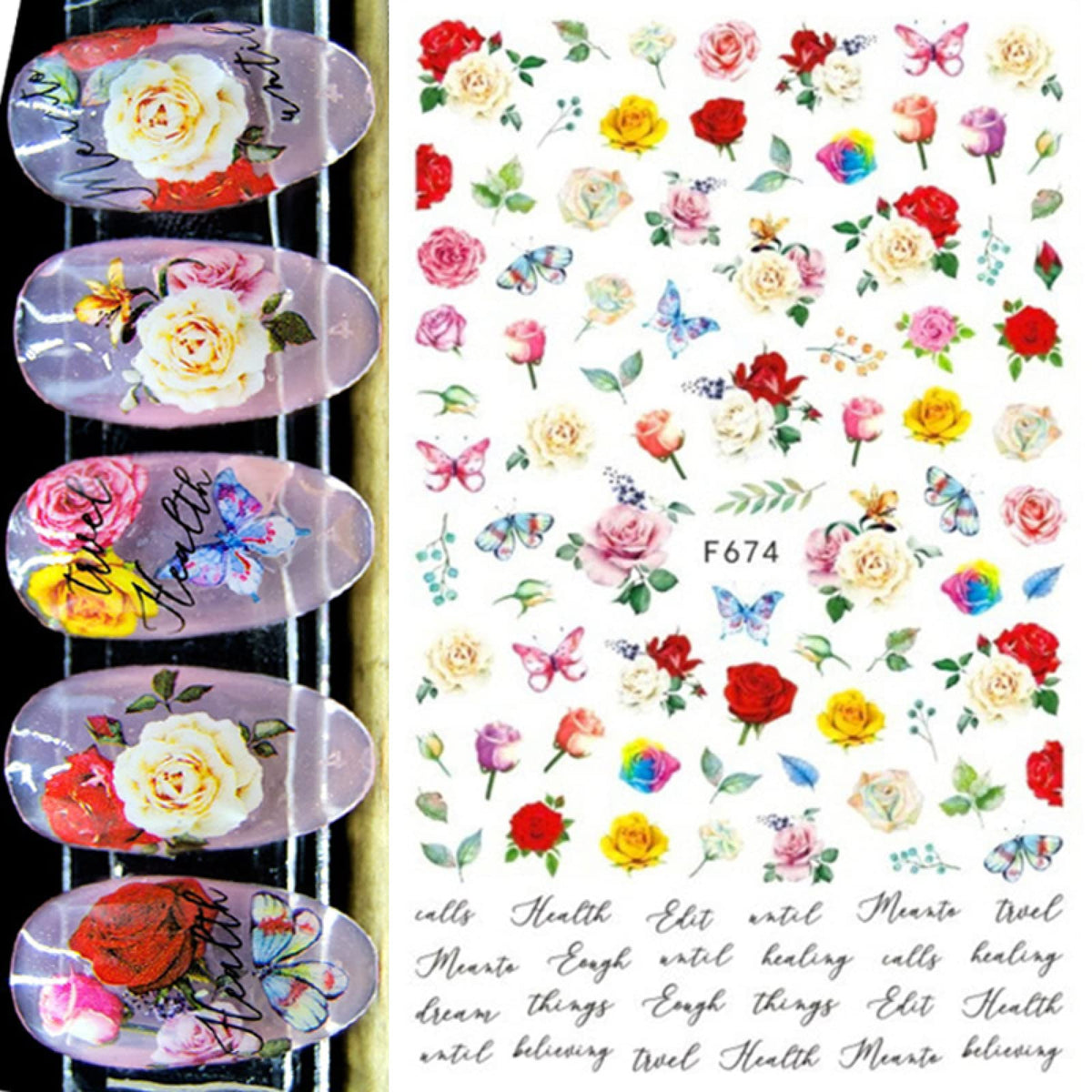 Flower Nail Sticker F674