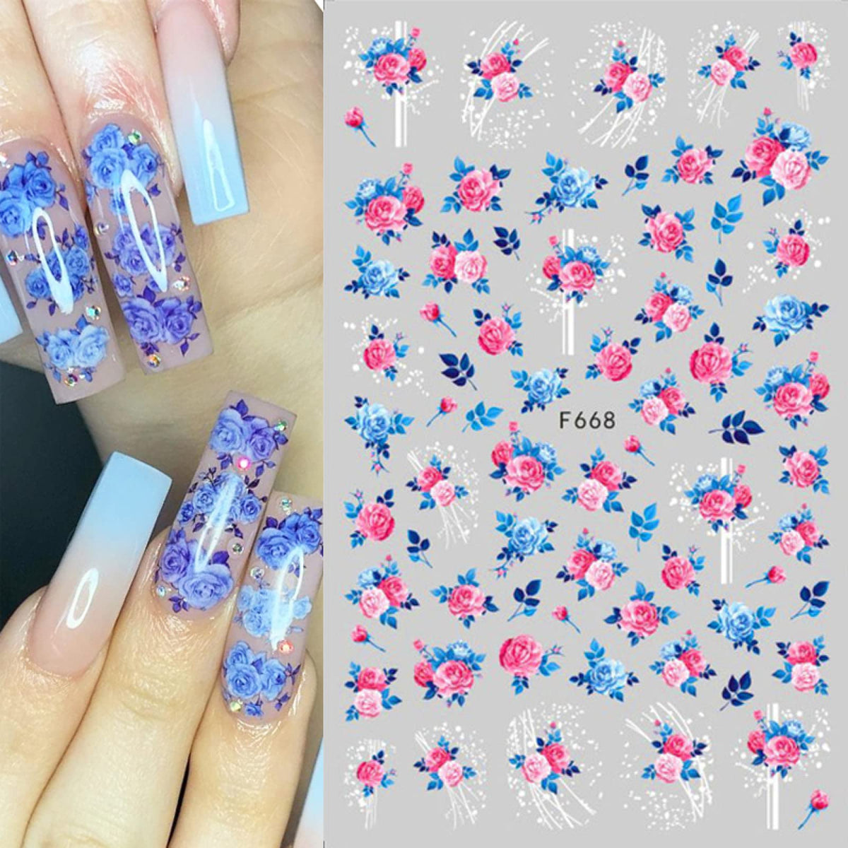 Flower Nail Sticker F668