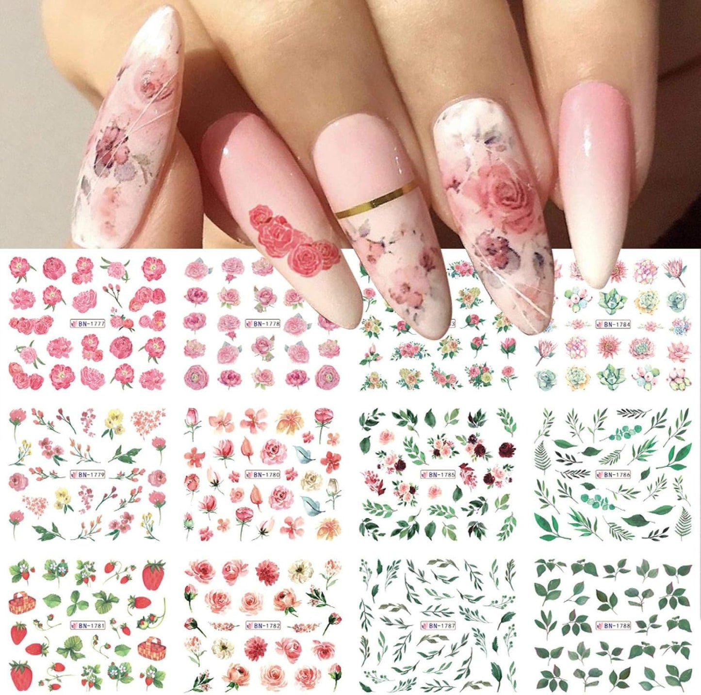 Floral Nail art decal