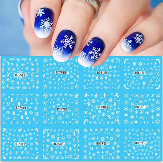Nail Art Snowflakes Water Decal Range B075-85