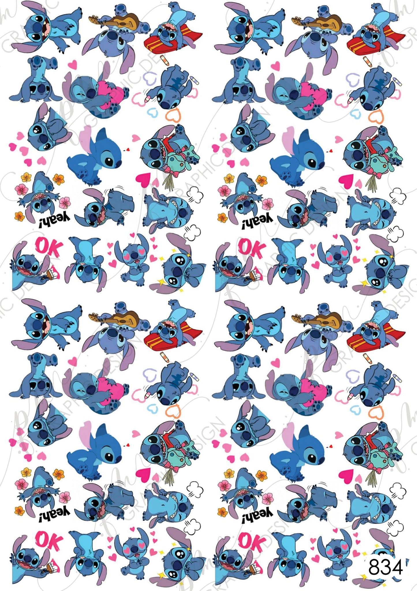 Stitch Nail Art Decal 834